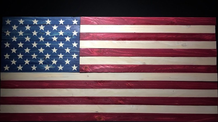 U.S. Flag made from a single 2x4