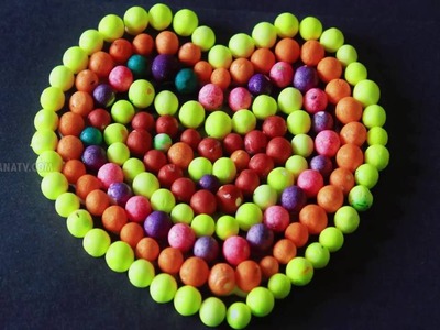 Awesome Heart Shape With Thermocol Balls in Creative Crafts by SrujanaTV