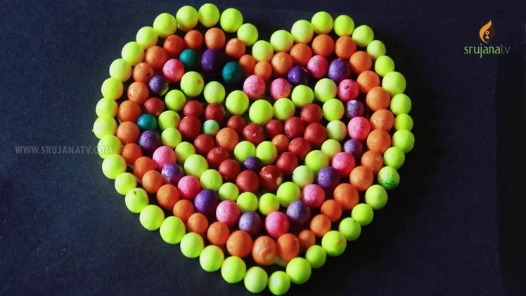 Awesome Heart Shape With Thermocol Balls in Creative Crafts by SrujanaTV