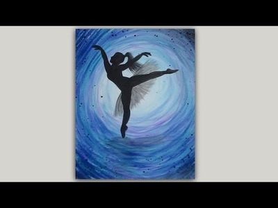 Ballerina Silhouette Acrylic Painting