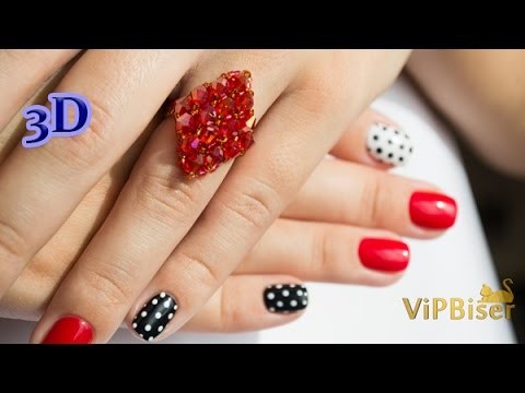 Beaded Ring with Bicone Beads. 3D Beading Tutorial