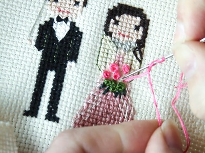 Cross-Stitch How To: Bridal Bouquet with French Knot Layering