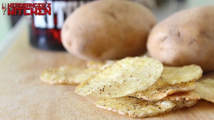 Crunchy Microwave Potato Chips. Potato Crisps. Potato Wafers | Headbanger's Kitchen Hacks