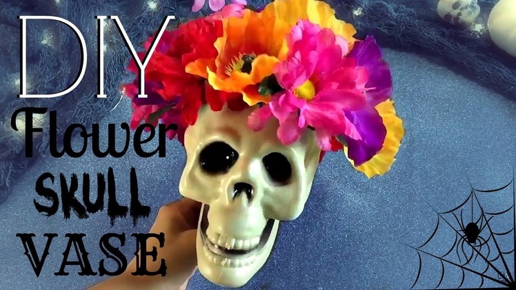 DIY Flower Skull Vase - Halloween Decor