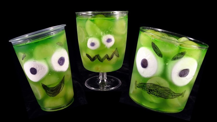Easy Fruit.Jello Halloween Monster Cups- with yoyomax12