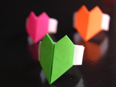 Easy Origami heart ring. Gift for Valentine's day! Ideal gift for sweetheart.