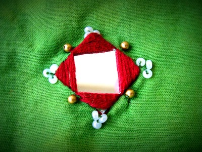 Hand Embriodary: Square Mirror Simple and Easy Stitching Part - I