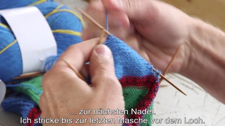 How to knit a short row heel for a sock by ARNE & CARLOS - DEUTSCH UNTERTITELN