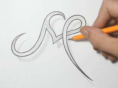 Letter M and Heart Combined - Tattoo Design Ideas for Initials