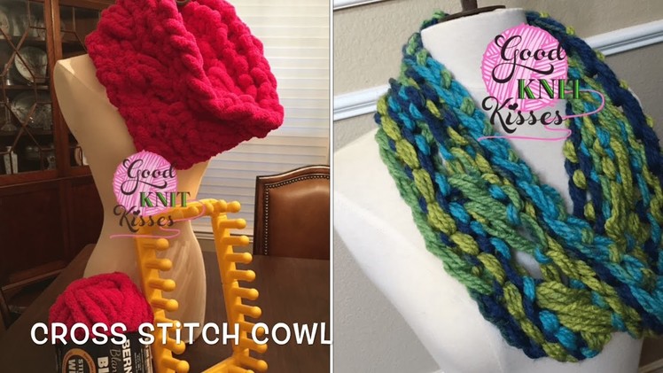 Loom Knit Cross Stitch Cowl on Zippy