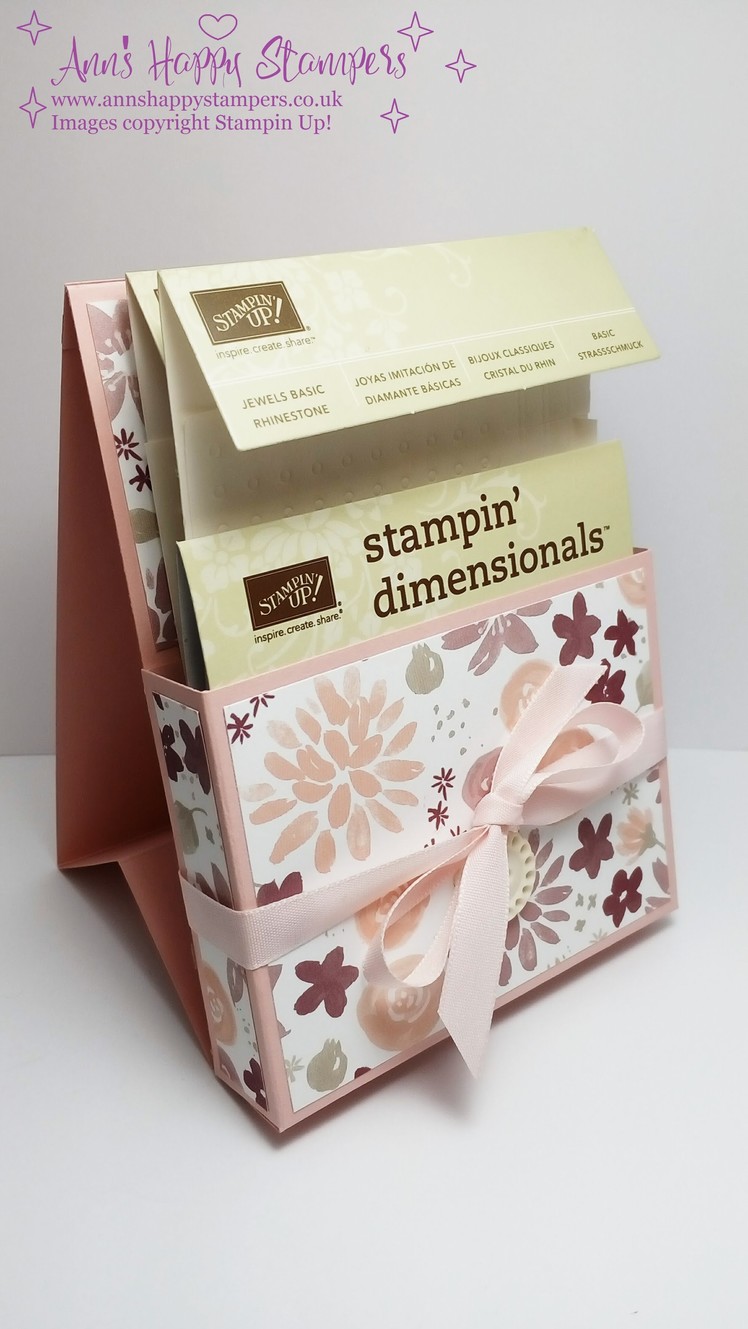 Stampin Up! Storage for Dimensionals.Pearls using Blooms & Bliss