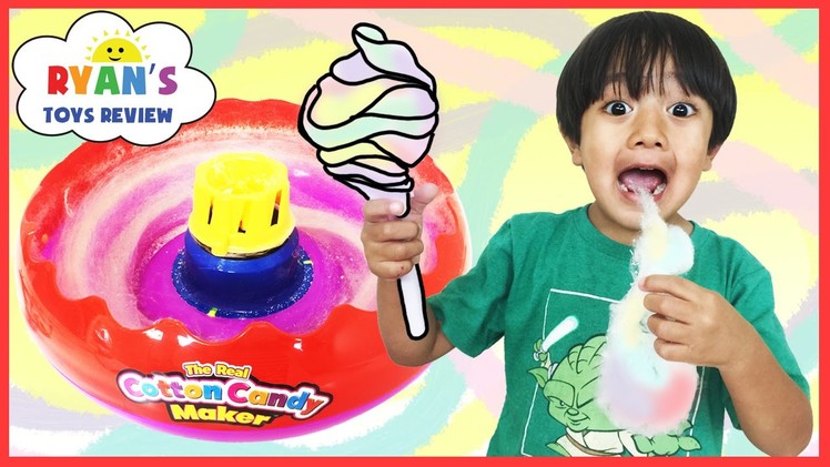 The Real Cotton Candy Maker with Lite Up wand toy for kids Ryan ToysReview