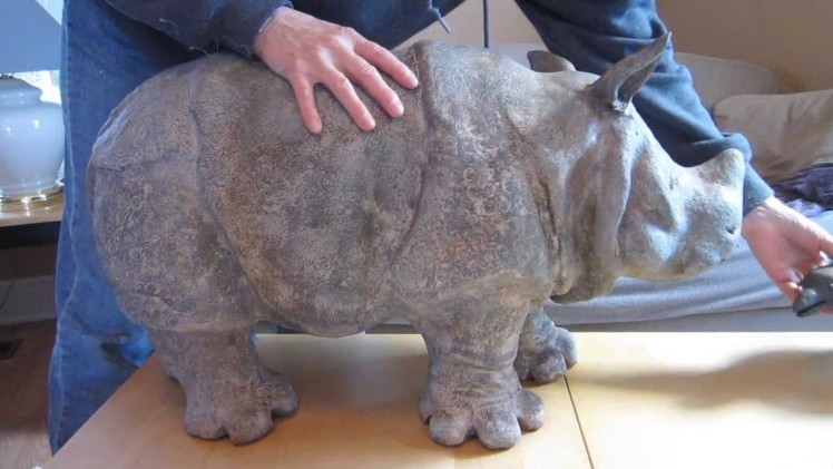 Air-Dry Clay Rhino with Iron Coating and Patinas