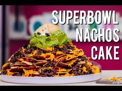 Best Superbowl Snack: A FULLY LOADED Nachos CAKE! With Cinnamon tortilla chips, chocolate and icing!