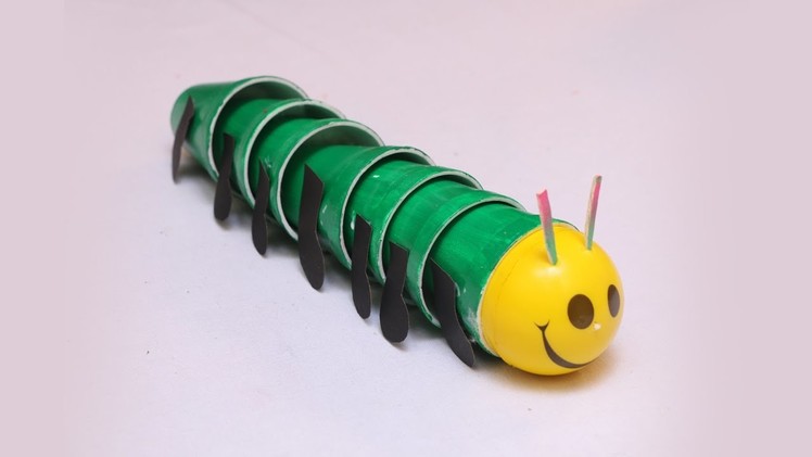 Caterpillar with Thermocole Cups | Art & Craft for Kids