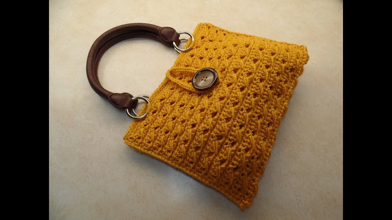CROCHET How To #Crochet Cross Cable Handbag Purse TUTORIAL #351