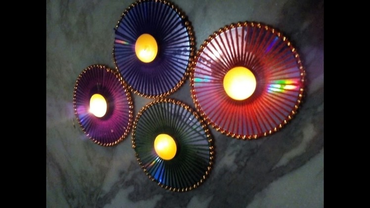 Diwali decor idea using old CD. Multipurpose decor.Recycled craft.English subtitles