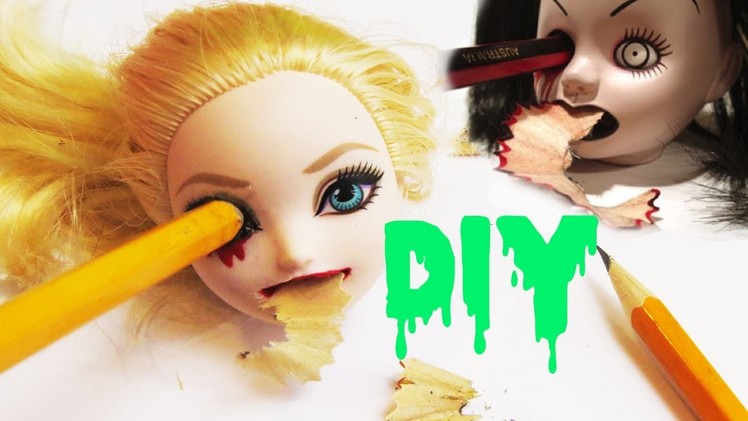 DIY Doll Head Sharpener ❤ Creepy Bleeding Doll Craft