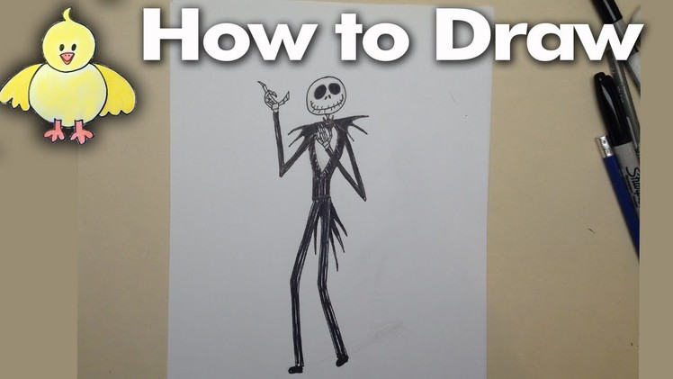 Drawing: How to Draw Jack Skellington the Pumpkin King (Nightmare Before Christmas)