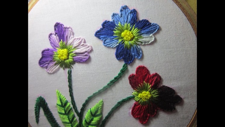 Hand Embroidery Designs | Hand stitches tutorial | Stitch and Flower-87