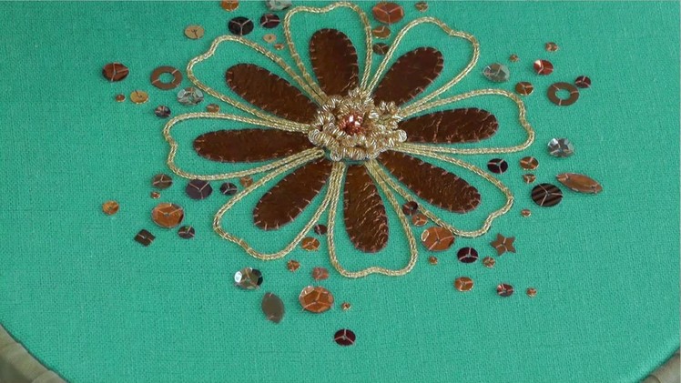 Hand Embroidery - Goldwork Spangles & Sequins tutorial.