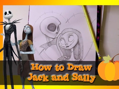 How to Draw JACK AND SALLY Together from Disney's Nightmare Before Christmas - @dramaticparrot