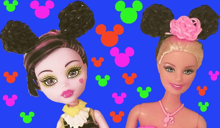 How to make a headband with mickey ears for barbie doll with loom bands without rainbow loom 2 forks