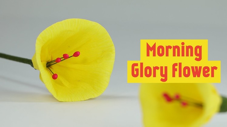 How to Make Crepe Duplex Paper Flowers - Morning Glory Flower Craft Tutorial
