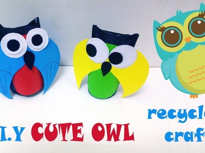 How to make cute owl from toilet paper roll - craft for kids