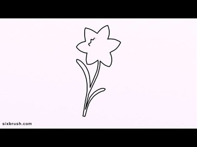 K 253 how to draw daffodil for kids step by step
