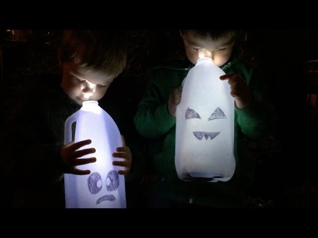 Kids Halloween Craft: DIY Cute Ghosts Using Milk Jugs