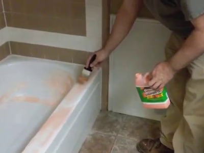 Remove epoxy paint from bathtub with Citristrip