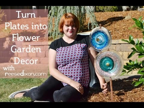 Turn Glass Plate Into Flowers! Outdoor Decor Tutorial!