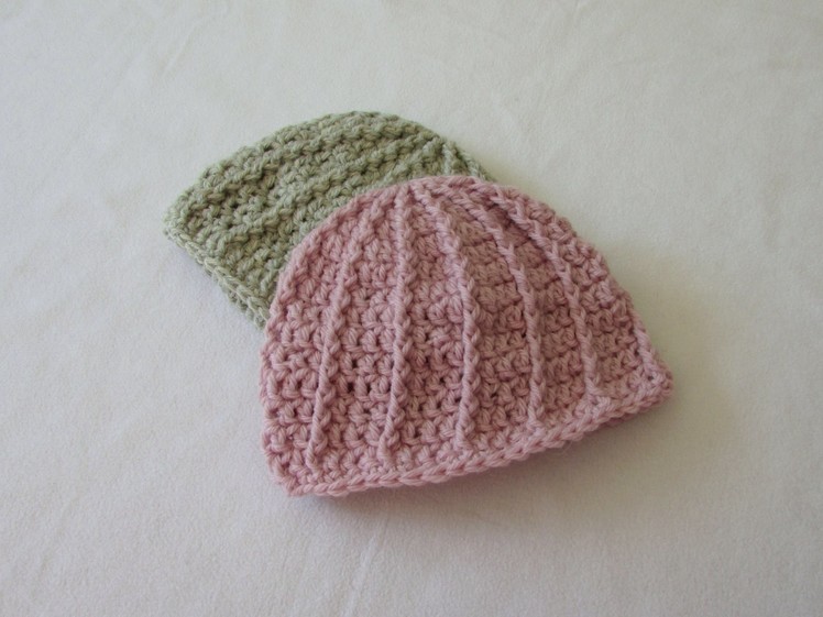 VERY EASY crochet cable baby hat. beanie tutorial