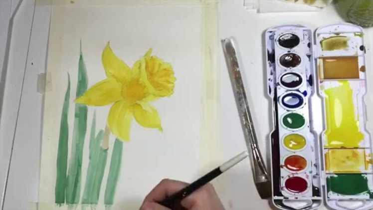 Watercolor Daffodil Tutorial