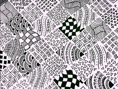 15 Easy Zentangle Patterns (Full Page Zentangle) | Karthika Loves DIY