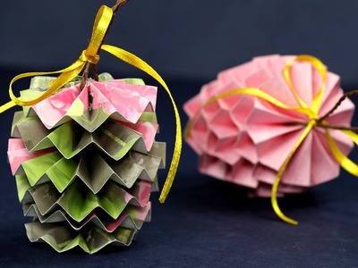 Christmas Pinecone Paper Craft Ornament for Christmas Decorations