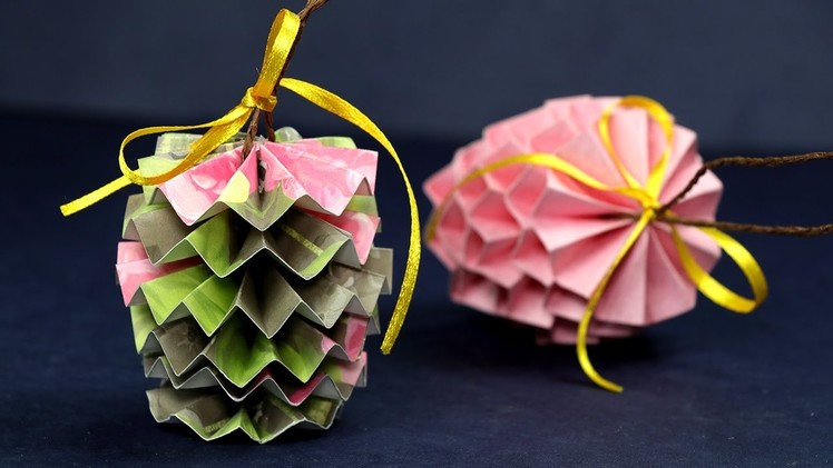 Christmas Pinecone Paper Craft Ornament for Christmas Decorations