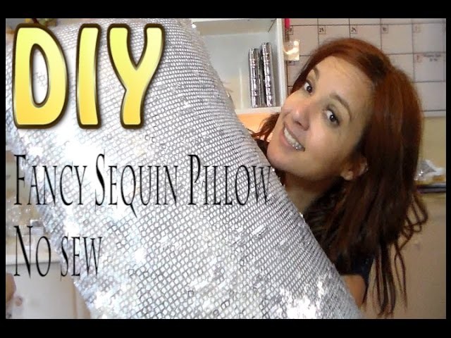 Craft DIY : Sequin Classy Siver Pillow ( No sew). Cup n Cakes Gourmet