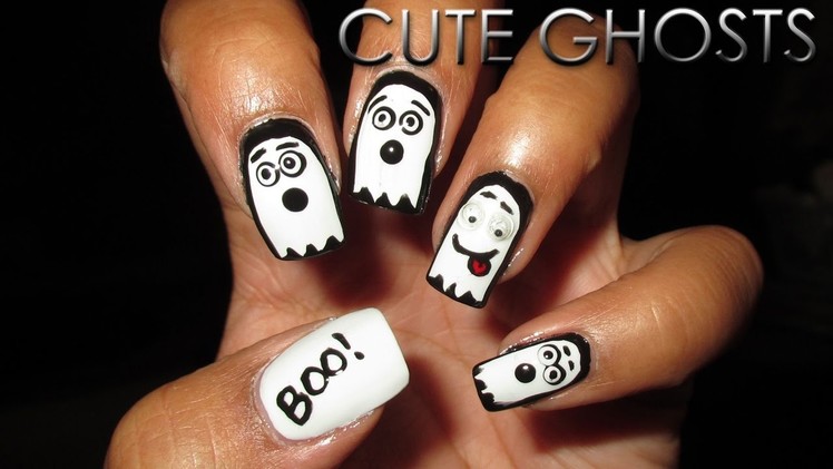 Cute Ghosts | Halloween Mani Swap | Collab with Nailed It NZ | DIY Nail Art Tutorial