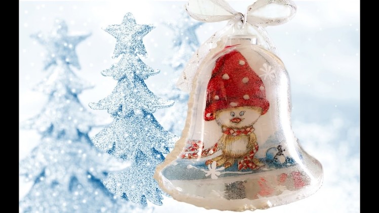 Decoupage Christmas Bell - Ντεκουπάζ Χριστουγεννιάτικη Καμπάνα - Collab with DIY anna
