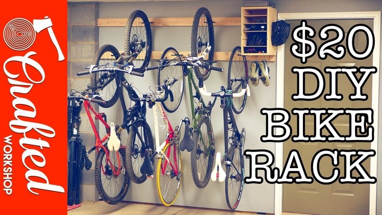 DIY Bike Rack for $20. Bike Storage Stand & Cabinet for Garage | Crafted Workshop