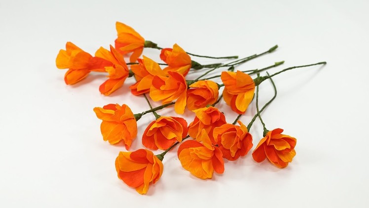 DIY Crafts: Duplex Crepe Paper Flowers (Orange Poppy Flower Craft)