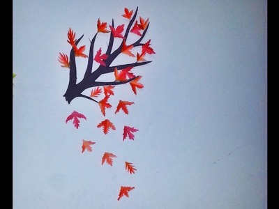 DIY Easy AUTUMN. FALL Tree branch Room Decor (Made with colorful paper)