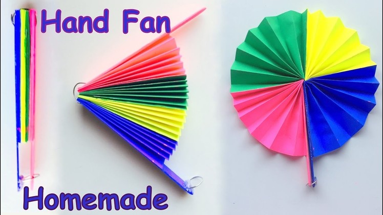 DIY - Homemade paper Hand Fan. Best out of Waste. Kids craft idea.