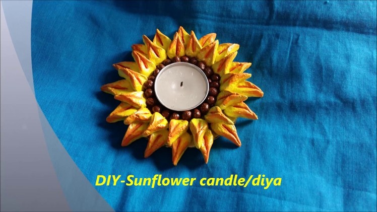 Diy-how to make beautiful sunflower diya.candle at home