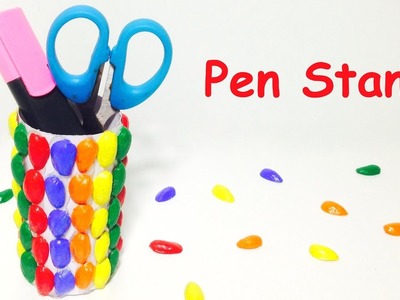 DIY- How to make pen stand.pencil holder. desk organiser using pista.pistachio shells?