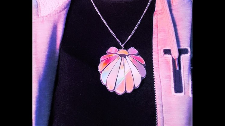 DIY MERMAID HOLOGRAPHIC NECKLACE (shell necklace)