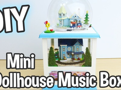 DIY Miniature Dollhouse Music Box Kit that Spins and has Working Lights! Cute!. Relaxing Craft