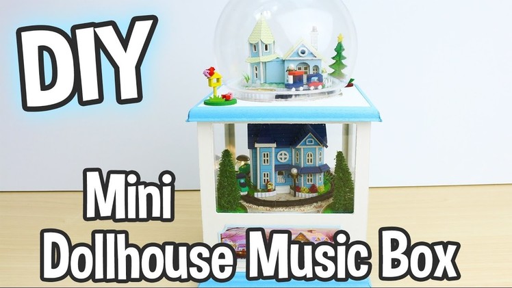 DIY Miniature Dollhouse Music Box Kit that Spins and has Working Lights! Cute!. Relaxing Craft